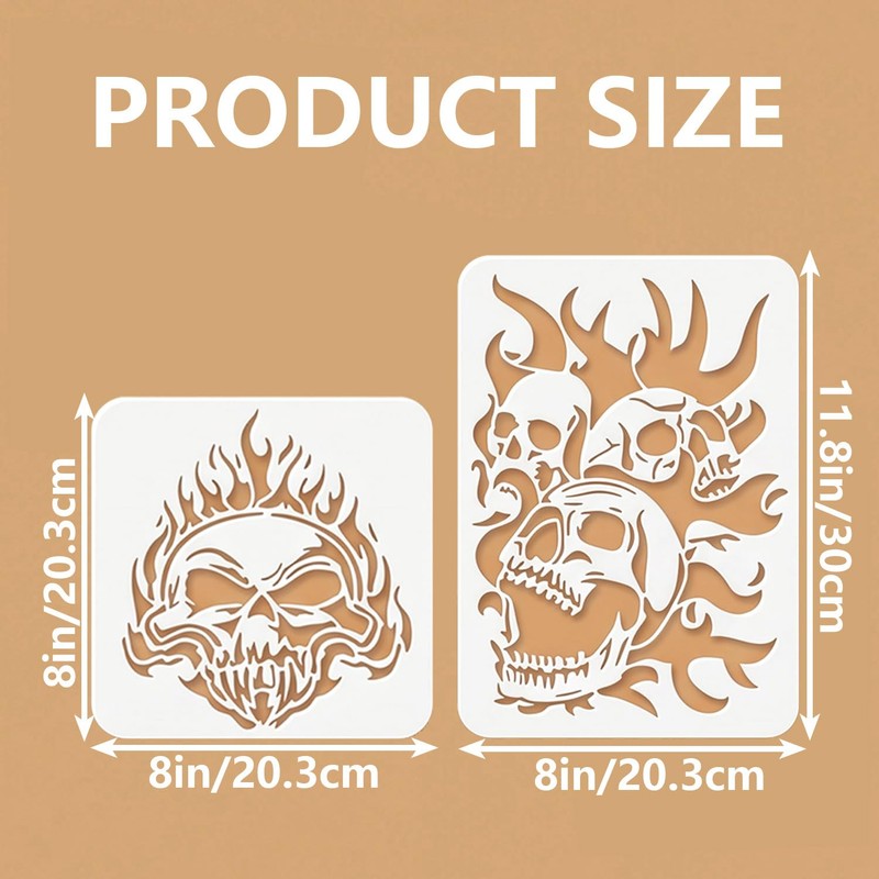 13Pcs Halloween Stencils, Skull Stencils for Halloween Decor