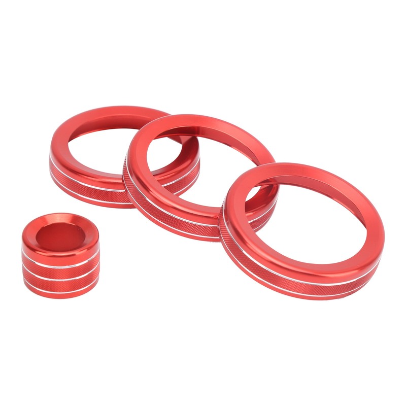 4Pcs A/C Knob Ring Trim Volume Adjuster Decor Fit for