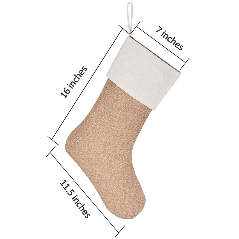 Sunshane Burlap Christmas Stockings Xmas Fireplace Hanging Stockings Decoration Stockings