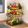 3 Tier Fruit Bowls Basket with 4 Banana Hanger Hooks,