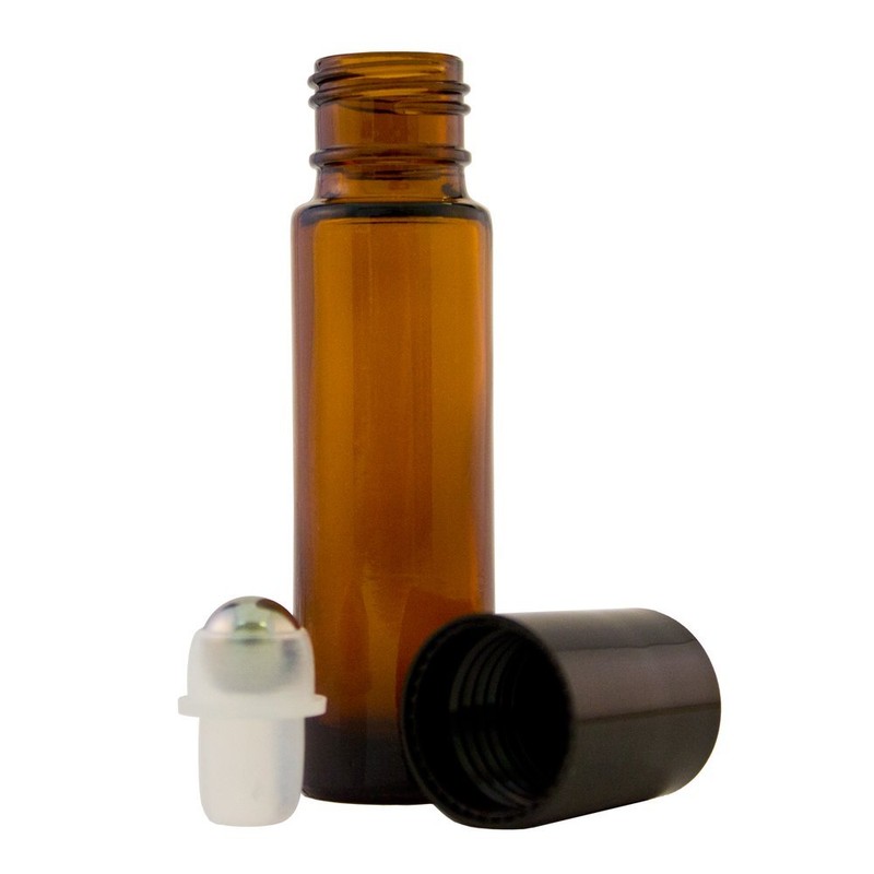GreenHealth 6 Pack – Empty Roll-On Glass Bottles [Stainless Steel