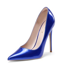 Elisabet Tang Women Pumps, Pointed Toe High Heel 4.7 inch/12cm Party Stiletto Heels Shoes Royal Blue 9
