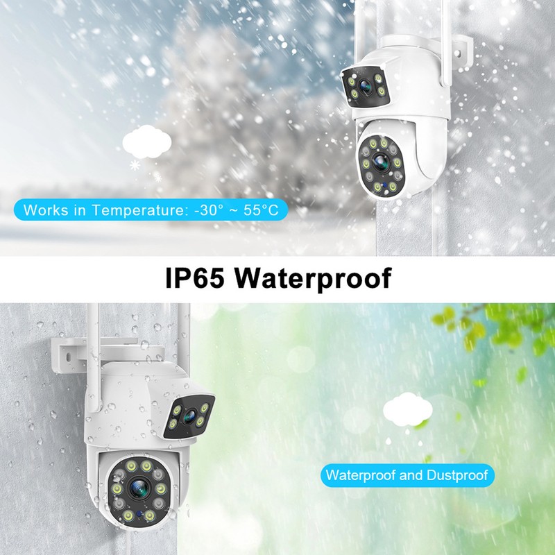 Dual Lens Security Camera 360° Pan Tilt Wireless Surveillance Camera