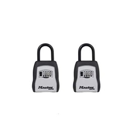 Master Lock 5400D Set Your Own Combination Portable Lock Box, 5 Key Capacity, Black (2 Pack)