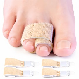 Veloshine 5Pcs Reusable Items for Daily Care And Support Splints, Breathable Elastic Fabric Foot Wraps, Suitable for Overlapping And Bent Toes, Toe Protection Bandage Set