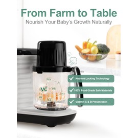 MOMYEASY Baby Food Maker, Multifunction Processor Chopper Grinder, Baby Food Steamer and Puree Blender in-One, with Bottle Warmer, Auto Cooking & Grinding with Touch Control Panel