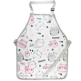 hatch & wander Kids Apron | Fun Kids Aprons for Cooking, Art Apron | Cat Apron | Girls Apron | Toddler Apron | Kids Painting Apron