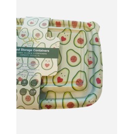 COOK WITH COLOR 20 PIECE PLASTIC RECTANGULAR FOOD CONTAINERS, 10 LIDS & 10 CONTAINERS CAPACITY 33.8 OZ (1L) 9 X 6 X 2 (HAPPY AVOCADO)