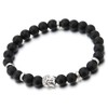 COOLSTEELANDBEYOND Matt Black Onyx Mens Boys Stretchable Bead Bracelet with