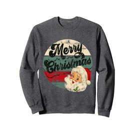 Vintage Santa Claus Merry Christmas Face Old Fashioned Sweatshirt