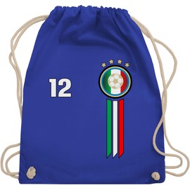 Shirtracer - Gym Bag Backpack - Football World Cup - Bags - 12th Man Italy Emblem, 01 Royal Blue