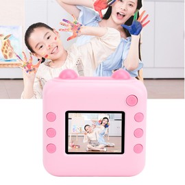Kids Camera, 48MP 1080P Instant Print Digital Camera, Digital Selfie Camera with 2.4 Inch IPS Screen, Instant Camera or Birthday, Christmas, Holiday (Pink)