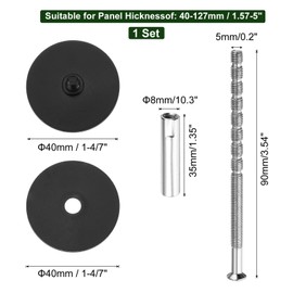 MECCANIXITY Door Hole Cover Plate, 1-4/7" Dia Deadbolt Cover Plate Round Door Knob Hole Filler Plate Brushed Satin Nickel 1.38" Nut 3.54" Screws White Pack of 1