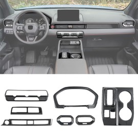 Center Console Gear Shift Panel Cover Trim Compatible with Honda Pilot 2023 2024 Dashboard Instrument AC Vent Cover Trim Kit Carbon Fiber Pattern ABS