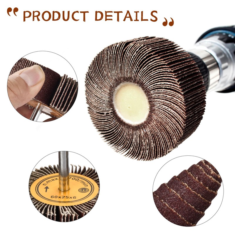 Abrasive Flap Wheel Sander Set, 48 Pcs Drill Sanding Attachment,