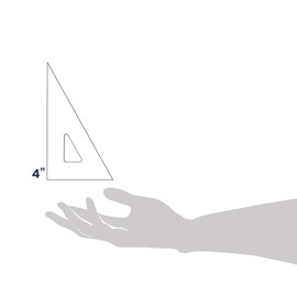 Pacific Arc Drafting Triangle, 4-inch, 30/60/90 Degrees, Clear Acrylic