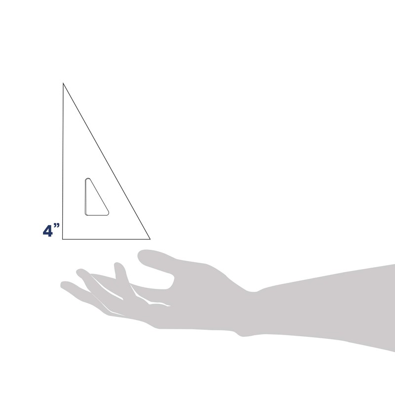 Pacific Arc Drafting Triangle, 4-inch, 30/60/90 Degrees, Clear Acrylic
