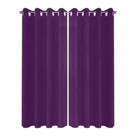 YESOF66 Patio Outdoor Curtains Waterproof Outside Curtains Solid Color Purple Grommet Top Indoor Outdoor Vertical Drapes for Porch, Pergola, Cabana, 2 Panel, 54" L x 84" W