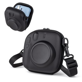 MUZIRI KINOKOO Harte Eva Tasche für Instax 12/40/11/8/9/7+/Liplay-Kamera, Schutzhülle Aufbewahrungstasche für Instax Mini-Sofortbildkamera – mit Schultergurt – Schwarz