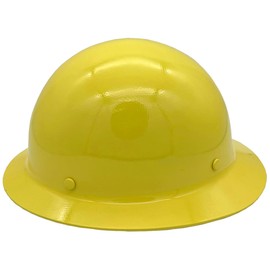 Texas America Safety Company Custom MSA Skullgard Full Brim Hard Hat w/Tote Bag | Custom Painted with Ratchet Suspension | Fiberglass Hat | Adjustable Size 6.5-8 | Protective Gear | Yellow