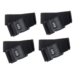 200 cm Suitcase Strap Set with Integrated Combination Lock Cross Luggage Strap [Colour-Black] - Strap Suitcase Strap | Adjustable Suitcase Strap with Lock | Travel Suitcase Strap | Cross Suitcase