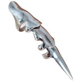 Zac's Alter Ego Gothic Jewellery Metallic Silver Full Finger Claw Ring