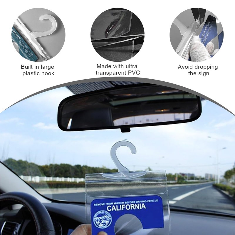 KVAEY 2 PCS Handicap Placard Holder, 11.6"×5" Transparent Disabled Parking