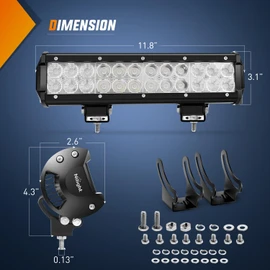 Nilight LED Light Bar 12 Inch 72W Spot Flood Combo Green Beam Off Road Lights Fishing Hunting Emergency Deck Boat Work Lighting for Trucks UTV Pick-up Van Boat Tractor
