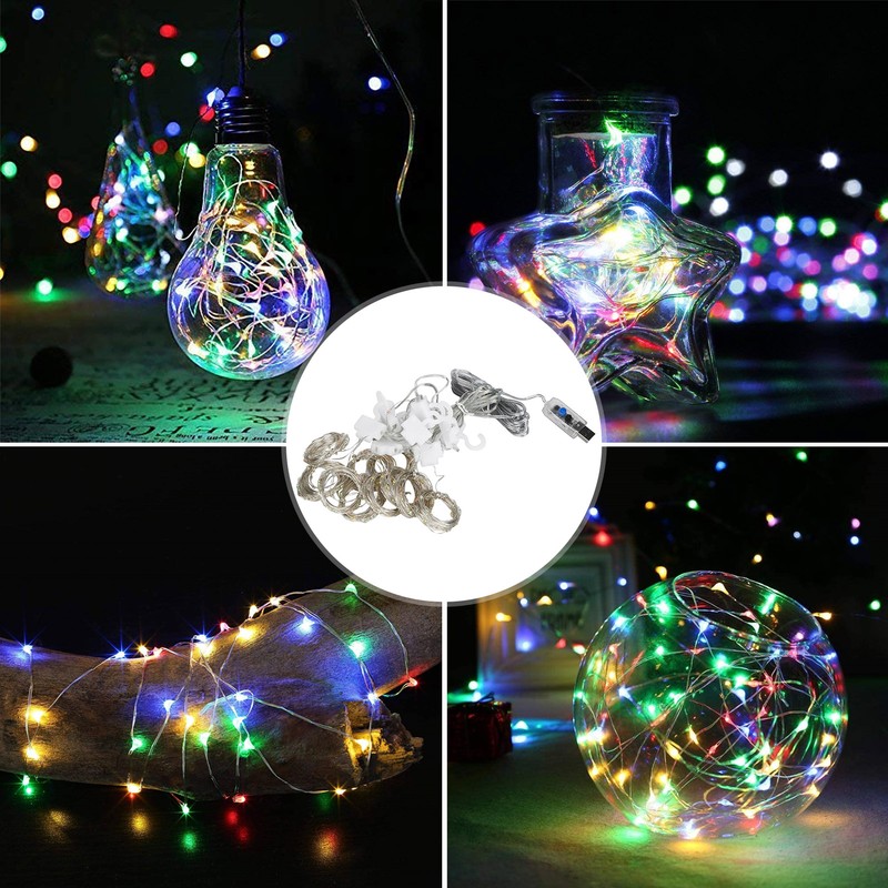 3x3 m Copper USB Wire Curtain Light String for Home