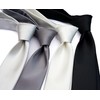 ZENXUS Solid Skinny Ties for Men, 2.5 inch Slim Silver
