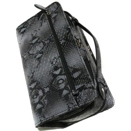 10439-100-102 Gray Python Pattern, Snake Second Bag, Business Bag, with Handle, PU Leather, Synthetic Leather, Double Zipper, Round Zipper, Round Zipper, Large Capacity, Multi-Function, Multi-Storage, Clutch Bag, Wedding, Ceremonial Festival, Bag, Strap, Lightweight, Pouch, Luxurious, Popular Brand