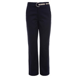 Nautica Pantalón de Sarga para Uniforme Escolar con cinturón para niño, Azul Marino/Flor y Brillo, 4
