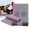 Wide TPE Center Line 8mm Yoga Mat, Portable Large Thick with Bag Strap 8mm Lilac Purple