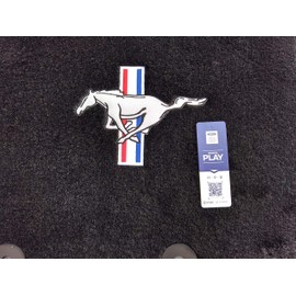 ACC Mats Compatible with 2005-2009 Ford Mustang - 4 PC Black Carpet Floor Mat Set w/Pony Tri-Bar Logo on Front Mats