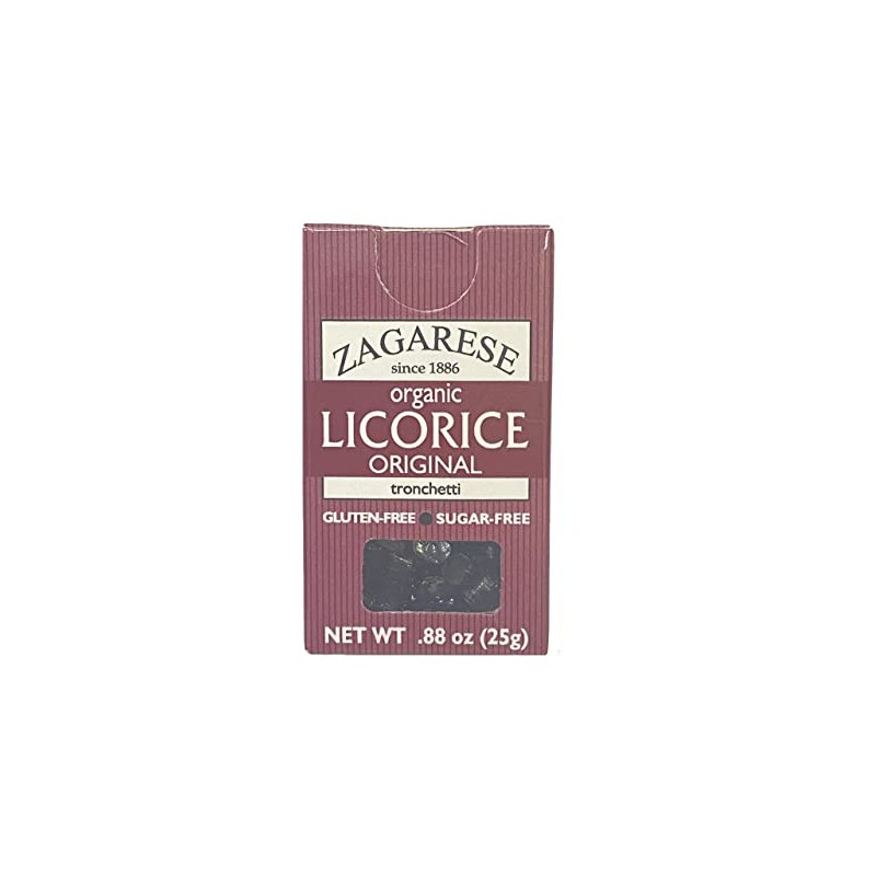 Zagarese 100% Organic Licorice, Original Extra, Dark Brown, Black, (TICO),