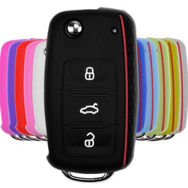 Soft Case for Car Key in Honeycomb Design Black for VW Seat Skoda Golf 6 Octavia UP Leonab 11/2009