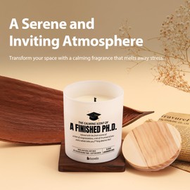 The Calming Scent of A Finished PH.D. Graduation Gifts PhD Doctorate Degree Doctoral Graduates PhD Students Scented Candles Home Office Jar Candles Lavender Sage Floral Scent Soy Wax Candles 9.5 oz