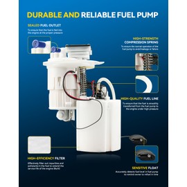 PHILTOP FG1974 Electric Fuel Pump Module Assembly, Compatible with Hyundai Sonata 2015-2019, Kia Cadenza 2017, 1.6L 2.0L 2.4L 3.3L Turbo Engines, Replaces 31110C2500, 31120C2500, 94460C2500