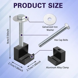 4PCS Aluminum Mounting Clamps, Pickup Truck Tool, J Hook Crossover Toolbox, Truck Bed Tool Box Mounting Kit, Aluminum Alloy J Hooks Pickup for Pickup Truck Tool Box Mount Tie Downs