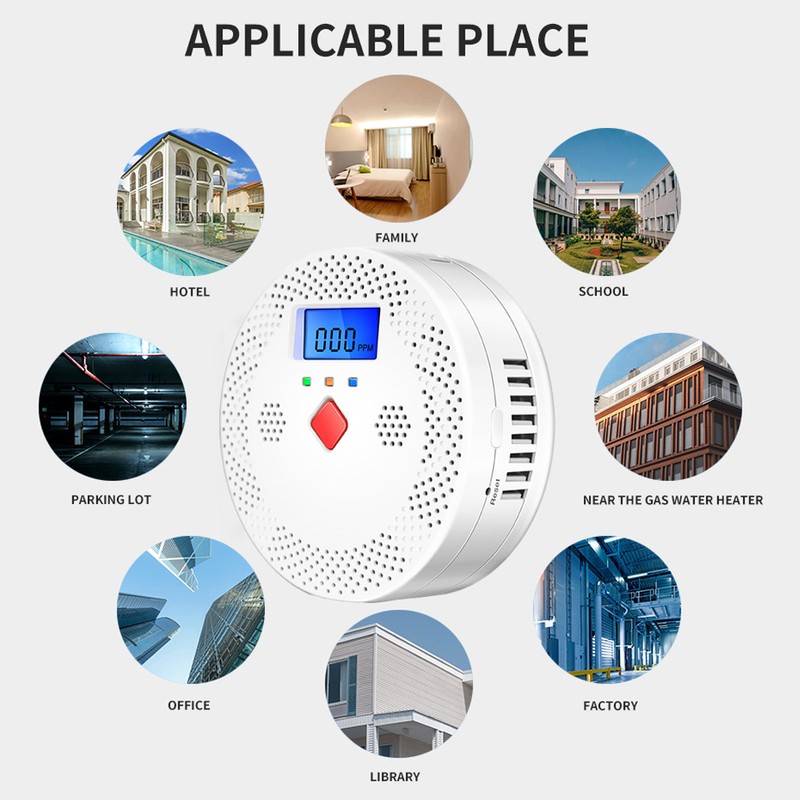 Tuya Wifi Portable Electrochemical Sensor CO Tester LCD Screen Carbon