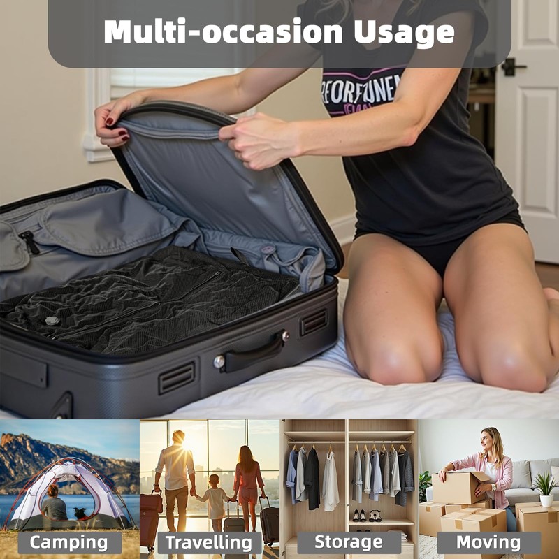 Luvan Vacuum Bags for Travel, black