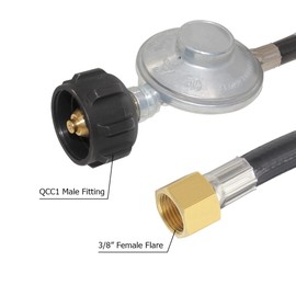 Hooshing - Manguera de propano de 6 pies con regulador, regulador universal de parrilla de gas y manguera de repuesto para parrilla de gas LP, calentador y fogata