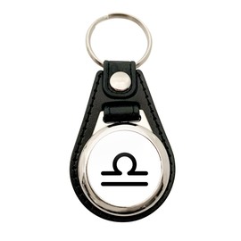 huuraa Key Chain Libra Zodiac Sign Pendant Size with Zodiac Sign Symbol Gift Idea for Friends and Family, Metal with faux leather