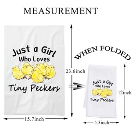 BDPWSS Chicken Lover Kitchen Towel Crazy Chicken Lady Gift Just A Girl Who Loves Tiny Peckers Gift for Chicken Owner Gift (Girl Loves Tiny TWCA)
