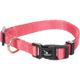 Flamingo Noekie Dog Collar XS 20-35 cm x 10 mm Continuously Adjustable with Click Buckle Pink