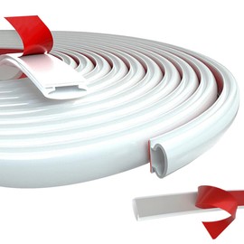 Silicone Seal, Weather Stripping Door Seal, Self-Adhesive D-Shaped Door Weather Stripping for Door and Window(19.7 Feet)