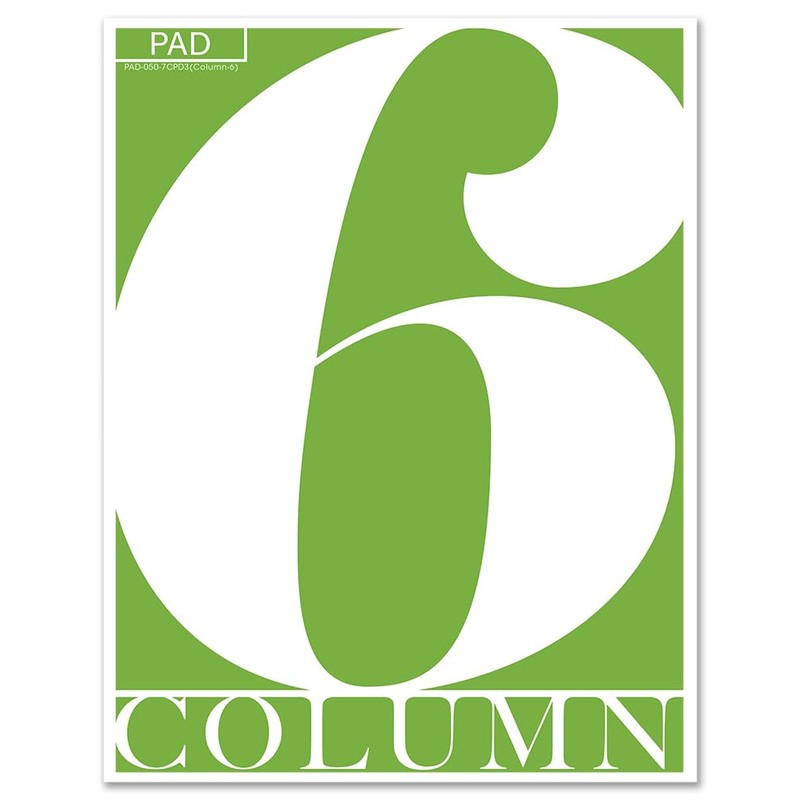 BookFactory 6 Column Columnar Pad Six Columns Notepad Format -