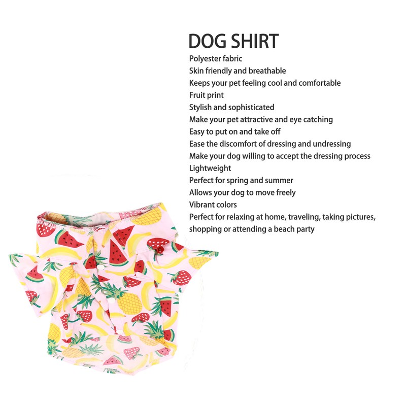 Dog Fruit Print Shirt Breathable Cool Fashionable Cute Pet Clothes