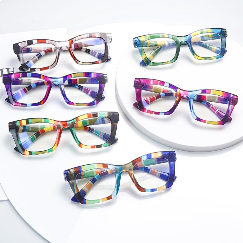 SIGVAN 6 Pack Oprah Style Reading Glasses Blue Light Blocking