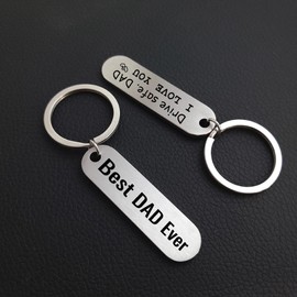 Drive Safe Dad Keychain I Love You Dad Gifts from Daughter or Son Father's Day Best Dad Ever Key chain Birthday Gifts for Dad from Daughter, Christmas Gifts for Dad, Dad gift from Son